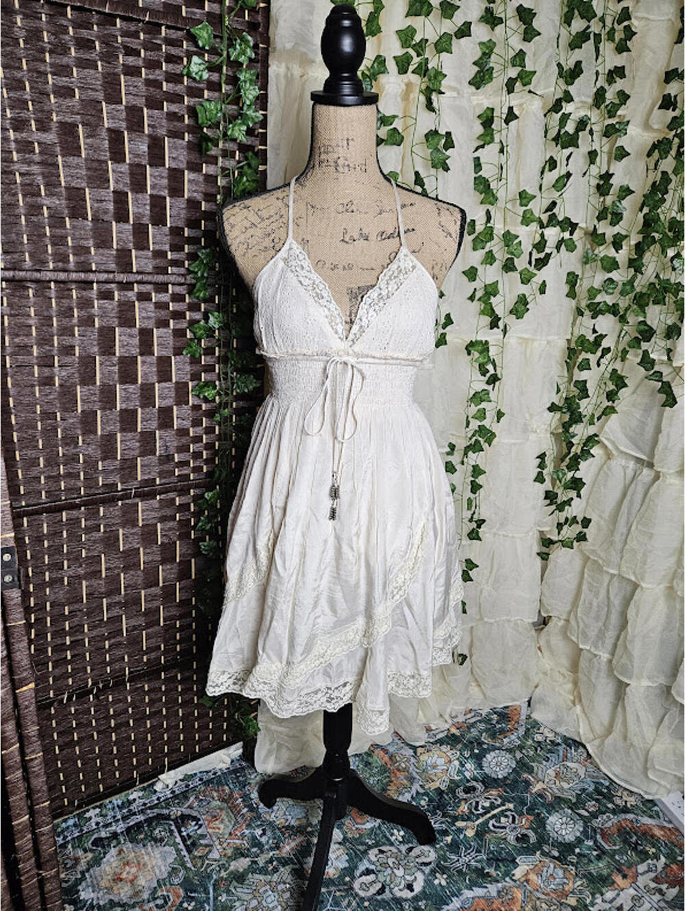 Free People Lace Babydoll Dress NWT Ivory Boho Cottagecore Small